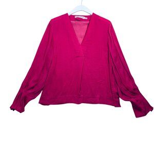 fushsia long sleeve v-neck blouse Inwear (clara) size 38